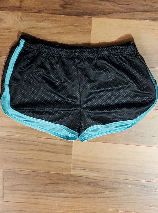Zone Pro Black Athletic Shorts with Aqua Trim - Picture 3 of 4
